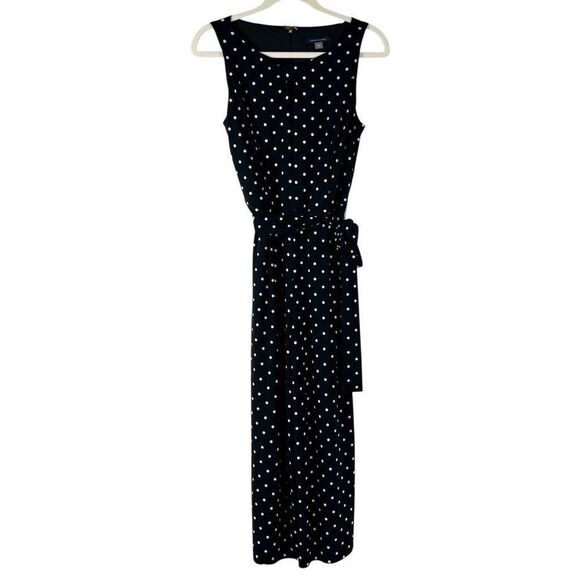 Tommy Hilfiger Polka Dot Sleeveless Knot Cutout One Piece Jumpsuit 6 - Picture 1 of 16